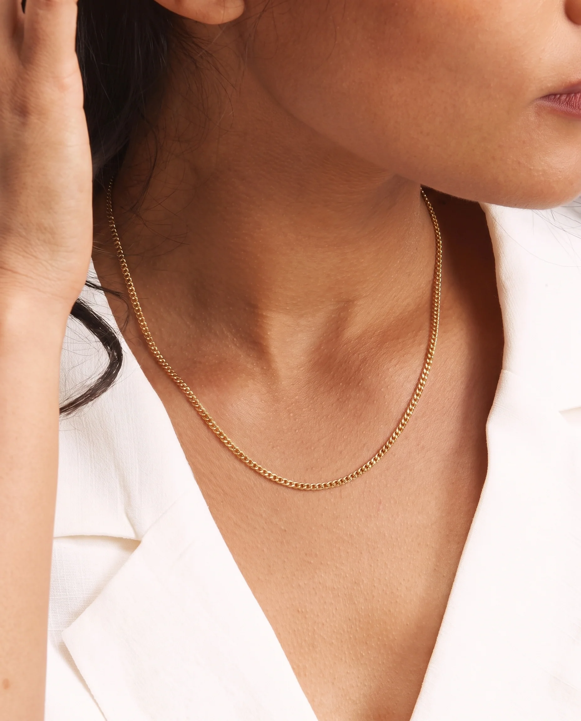 Curb Necklace in 14K gold, 43.5 cm, 2.87 g